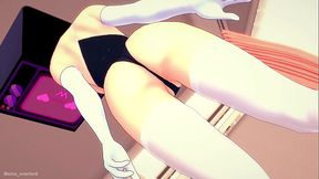 TV Woman takes off her swimsuit to fuck (hentai version)