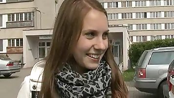 Czech blonde is wearing her animal printed scarf every time she is available to have sex
