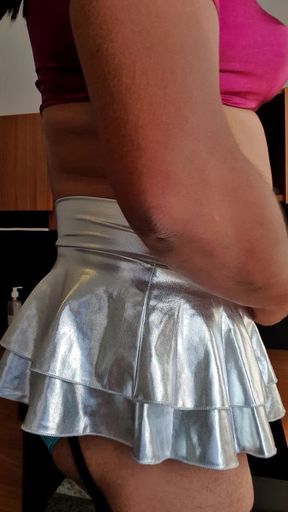 Teasing in Sissy Cheerleader Suit