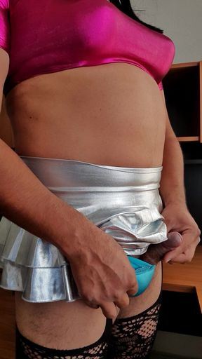 Teasing in Sissy Cheerleader Suit