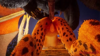 Furry girls have an orgy with big cocks in furry sex from Wild Life