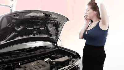 Chubby girl Alex Chance teases black man and rides his hard cock