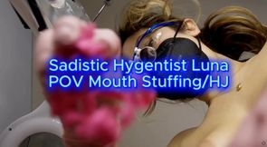 6 min POV Naughty Sadistic Dental Hygienist Luna stuffs your mouth with gloves and then jerks you off during your 6 month dental cleaning 🦷🪥🧤🍆💦