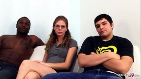 Cuckold Boyfriend Seduce his Nerdy Ginger Girl to First Interracial Sex