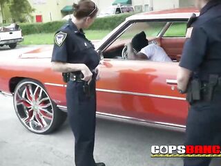 Suspect is subdued by milf cops into drilling 'em in an alley