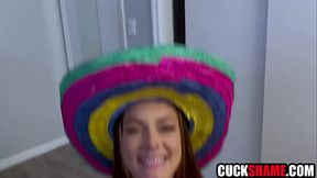 MILF wife gives hot blowjob then gets fucked by stranger