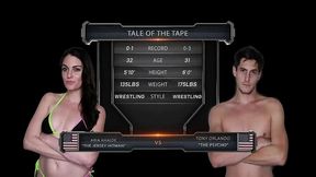 aria khaide vs tony orlando mixed wrestling