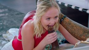 Beautiful Sexy Blonde Girl Natalia Queen Gets Down And Sucks And Fucks A Huge Black Cock
