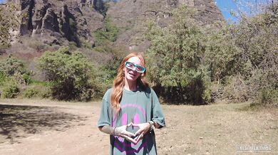 Tiny freckled redhead in Mexico travel vlog tease