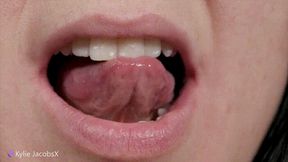 Tongue Play Tease Lips and Mouth Fetish - Kylie Jacobsx - MP4 4K HD