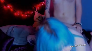 Blonde Beauty Shares Steamy Doggy Delights with Super Hot Shemale