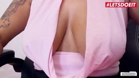 Big Tits MILF Blonde Secretary Fucks Young Interns in a Steamy Threesome Scene