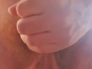 Straight hairy guy after shower corona quarantine jerk off and cum