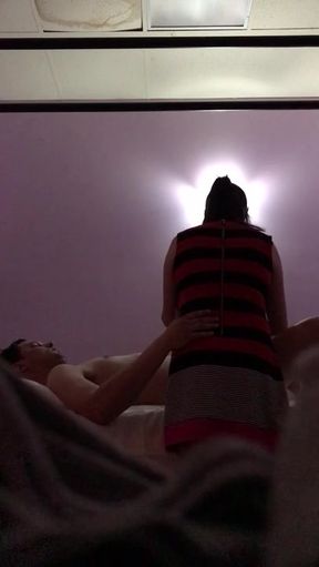 Lewd amateur masseuse is busy with jerking off my friend's cock