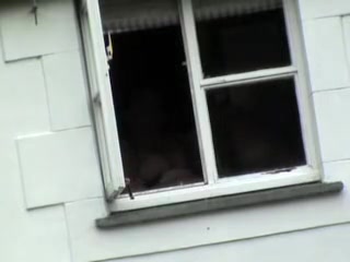 Heavy titted amateur spied on the nasty window voyeur porn