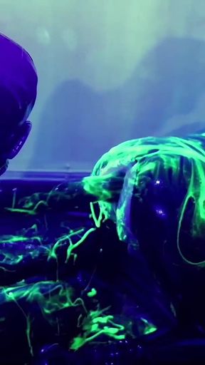 Rubber Double Fisting with Uv Slime