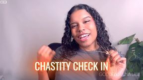 Chastity Check - Ebony Femdom POV