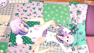 3D CARTOON YURI Neptunia and Nepgear Fucked inside the Room