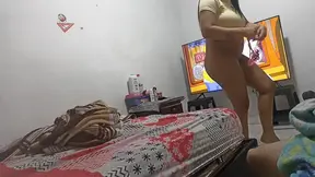 Hot 18-year-old brunette rides stepbro's thick dick in New York