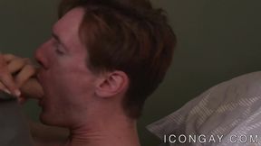 Young athletic homosexuals are kissing and anally fucking