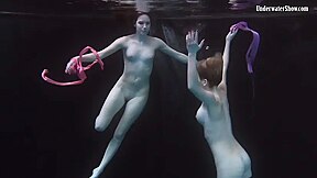 Andrejka And Aneta Swim Naked In The Swimming Pool