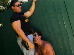 Hung police officer lays down to the law into a crook's tight ass