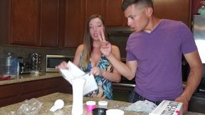 Mom tries out a DIY pocket pussy clone