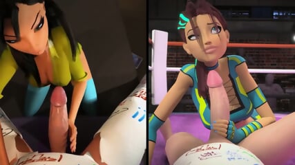 3DGSPOT Hot Girls Deepthroat A Big Cock In SPLIT SCREEN COMP! 3D CARTOON PORN! - Juliana Grandi  Malaysia