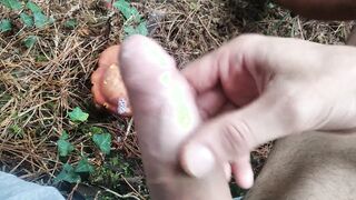 Hiker Takes Out His Dick Looking For Mushrooms????and Unloads Semen In One Of Them