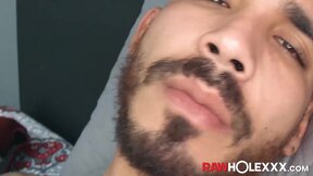 Big dicked hairy Latino Lonesome Leon looks amazing while masturbating