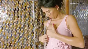 Mirelle Gathieu And Shower Dildo In Plays With Dildo In The Shower