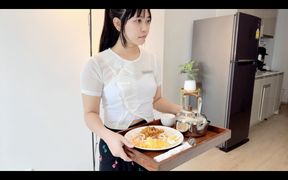 Horny Asian Waitress Girl Love to suck Her Customer Dick