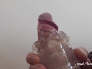 Close up quickshot Fleshlight on fat cock