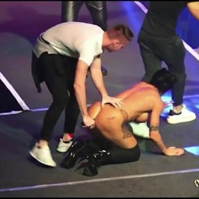 Small tits babe performing on stage with Mugur