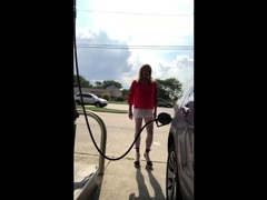 CD Gurl at the Gas Station