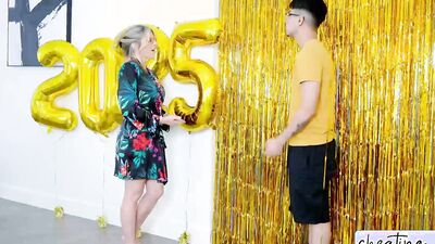 Cory Chase cum filled New Years tells StepSon -Spread me open, stick a finger in it"