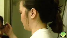 Alluring Asian Brunette winks before deep-throating and fucking a lucky guy