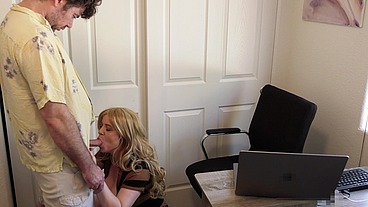 stepmom fucked in the office while working