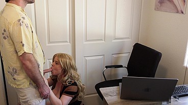 stepmom fucked in the office while working