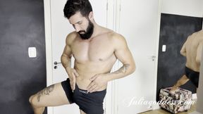 Sensual Striptease and Cumming