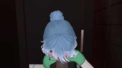 Blue haired Starbucks babe takes a big tip in her tight pussy