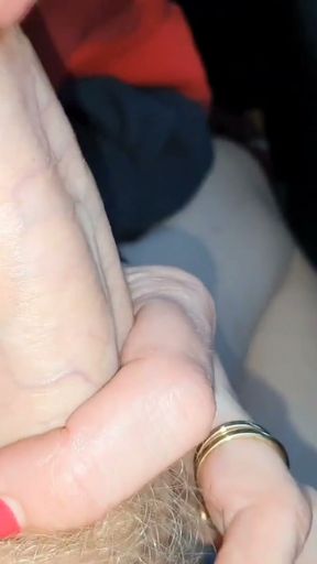 hot blowjob in my car! hot mom jerks her lover's cock and then there's a hot blowjob   Clip 1