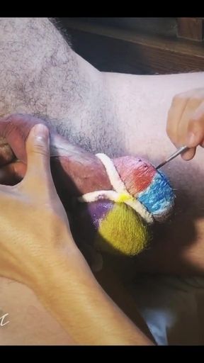 Captivating moment from &quot;Naughty Easter ball painting for chastity slave&quot;