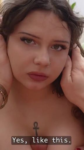HUNT4K. Shy 18-year-old jerks a Stranger's Dick with her Big Boobs for Money   Clip 2