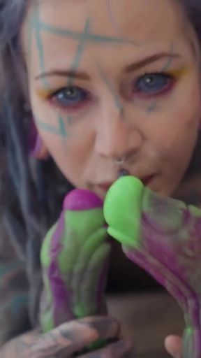 Extreme Double Anal for Tattooed Babe - Sloppy Blowjob, ATM &amp; Huge Gapes   Clip 1