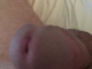 Edging my big cock. Precum followed by huge cumshot