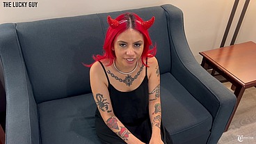 Hot Latina Goth teen gets creampie after Halloween Party