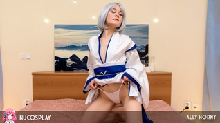 Petite Kimono Lady Ally Horny Knows How To Use A Fat Cock