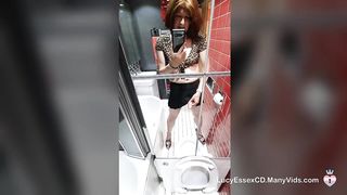 Sissy Lucy POINT OF VIEW Urinate and jacking in the douche