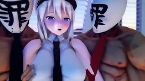 Big-Titted Azur Lane Anime Chick Sucks Big Dick For Explosive Blowjob Cumshot